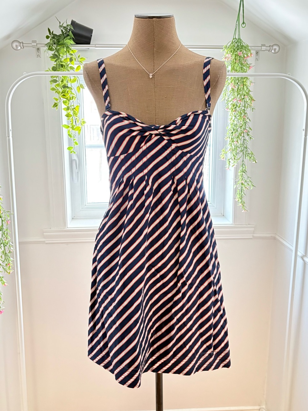 Navy and Red Striped Sundress